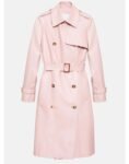 Pink trench coat for women