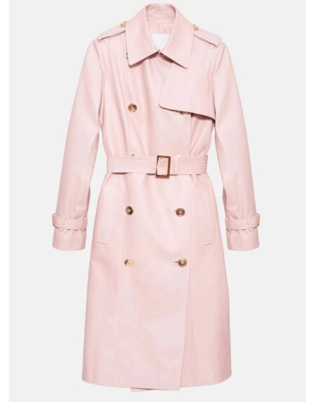 Pink Leather Trench Coat