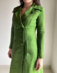 green vintage trench coat for women (3)