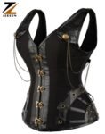 Corset Story Black Steampunk Overbust with Shoulder Straps (1)