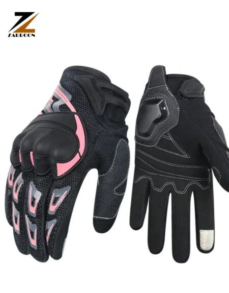 Full Finger Leather Motorcycle Gloves with Hard Knuckle Protection (4)
