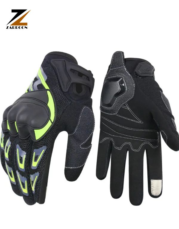Full Finger Leather Motorcycle Gloves with Hard Knuckle Protection (4)