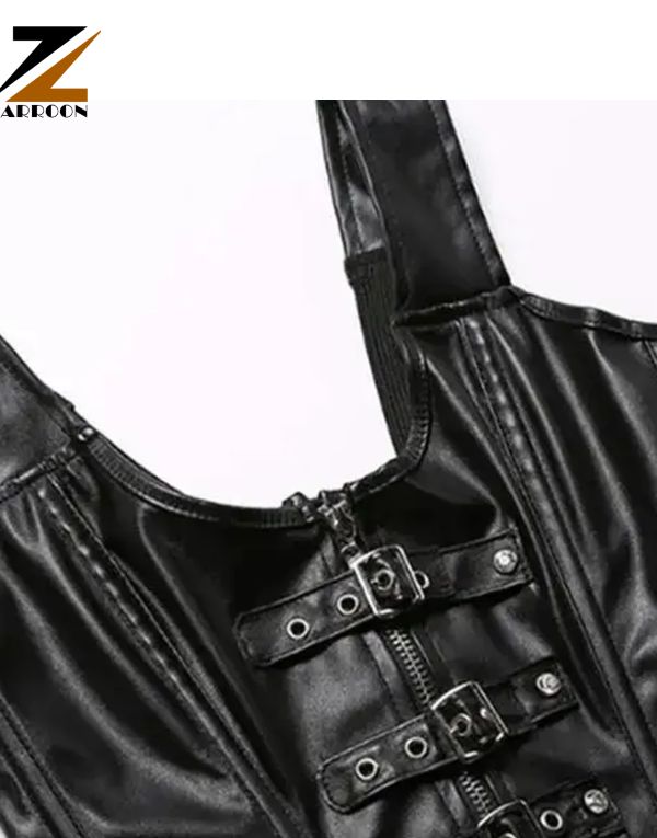 Women Gothic Punk Buckle-Up PU Leather (4)