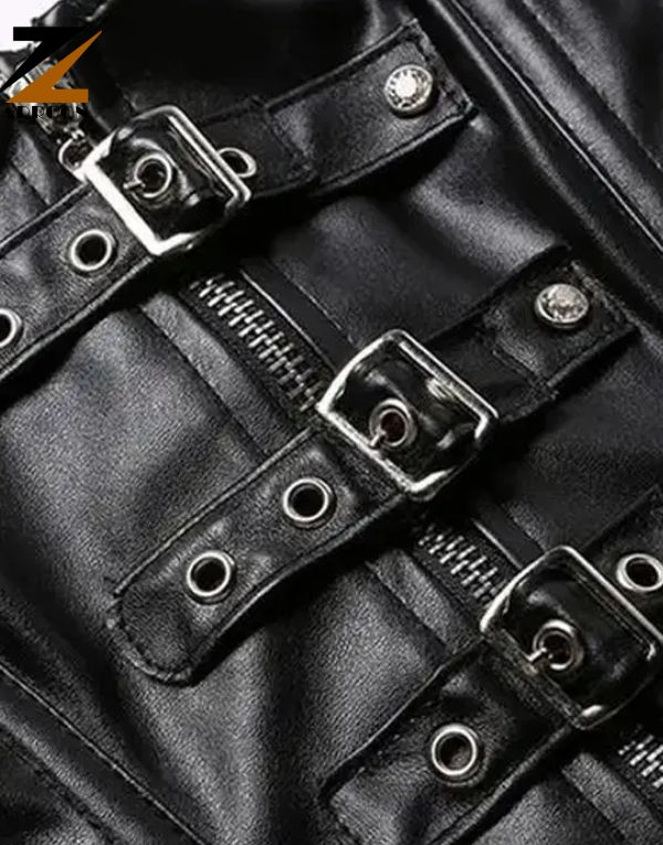 Women Gothic Punk Buckle-Up PU Leather (4)