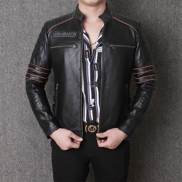 Harley Genuine Leather Men's Motorcycle Riding Jacket Slim Fit