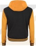 Yellow and Black Men’s Hooded Varsity Jacket