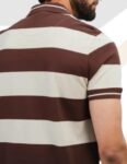 Striped Brown and Beige Polo Shirt