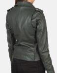 Rebel Biker Green Leather Jacket