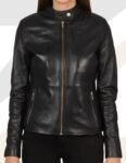 Women’s Black Leather Biker Jacket