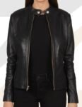 Women’s Black Leather Biker Jacket