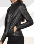 Women’s Black Leather Biker Jacket