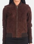 Women’s Bliss Brown Suede Bomber Jacket