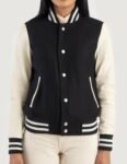 Women’s Savant Black and White Varsity Jacket