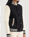 Women’s Savant Black and White Varsity Jacket